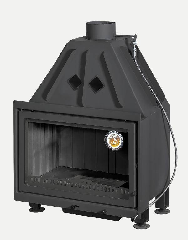 Стальная топка АЛЬФА 700-150В черный шамот